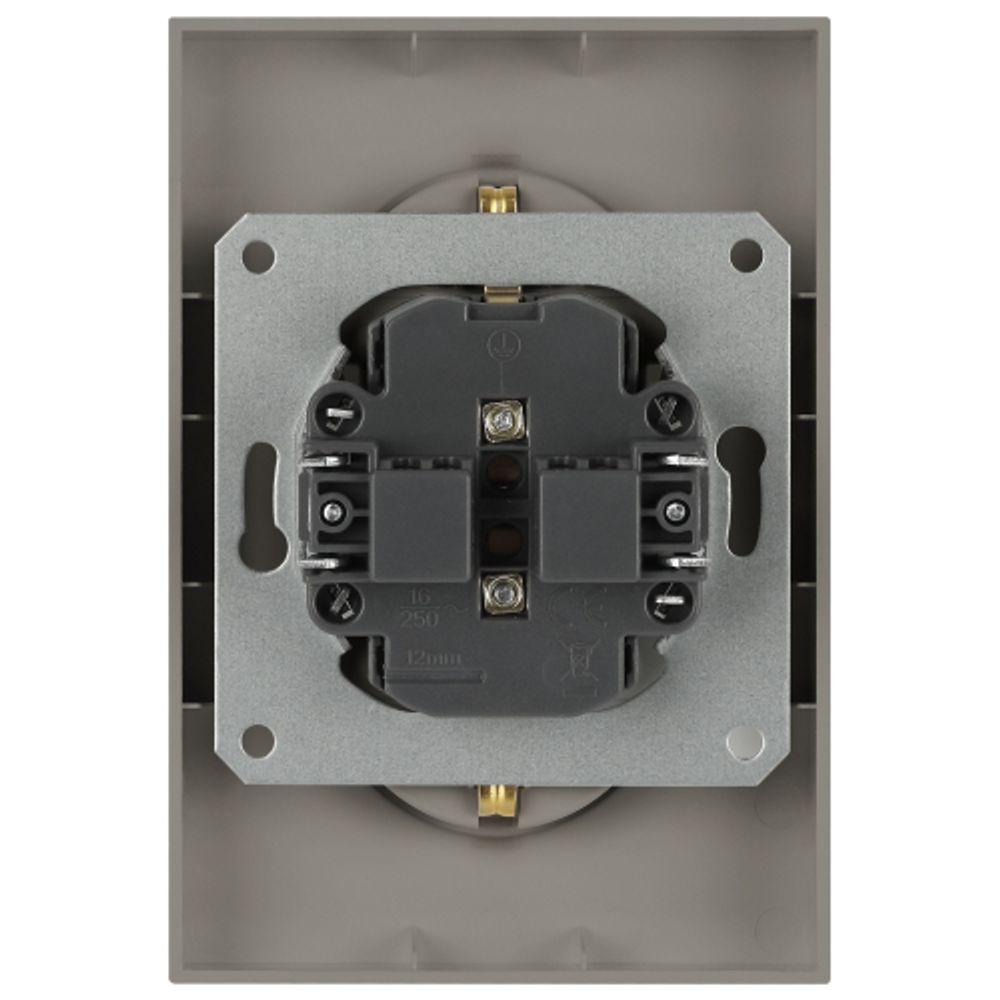 Розетка ЭРА Arktik 16-2104-07 двойная с заземлением 2X2P+E Schuko 16А-250В титан | Эра Arktik