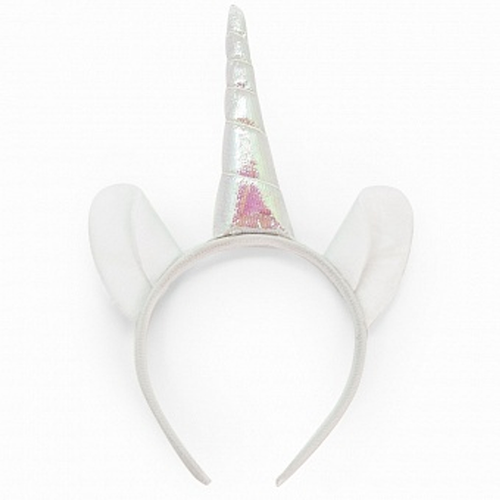 Ободок Единорог, Белый, с блестками