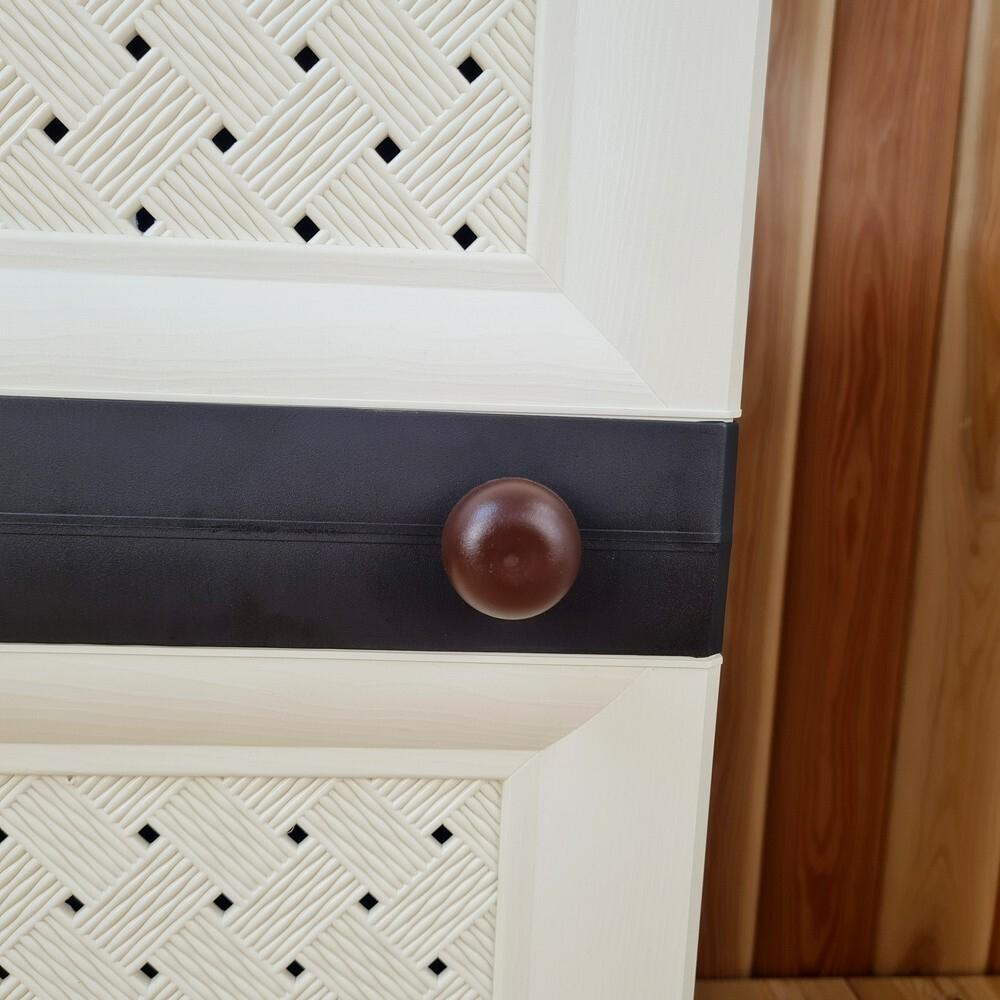 Тумба-шкаф пластиковая "УЮТ", одна дверца, открытие влево. Цвет: Коричневый с бежево-шоколадной дверцей.