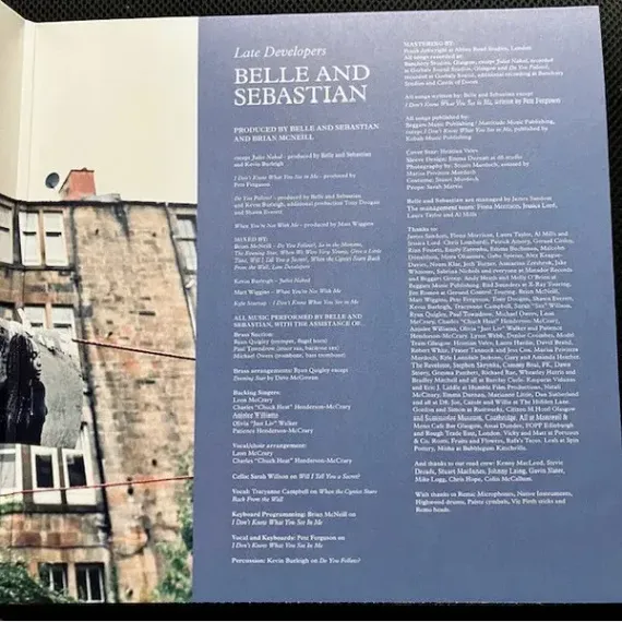 Belle & Sebastian - Late Developers LP