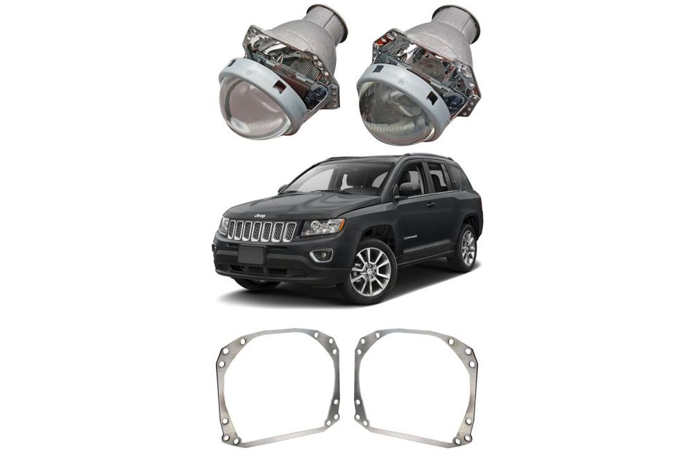 Готовый комплект для замены штатных линз Jeep Compass I 2013-2016