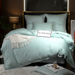 Комплект постельного белья Однотонный Сатин Премиум широкий кант OCPK019