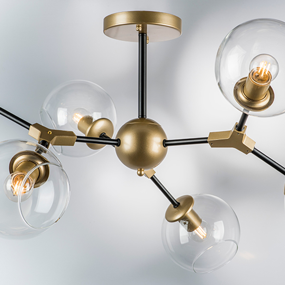 785063 Люстра BETA 6x40W E27 ЗОЛОТО/ЧЕРНЫЙ