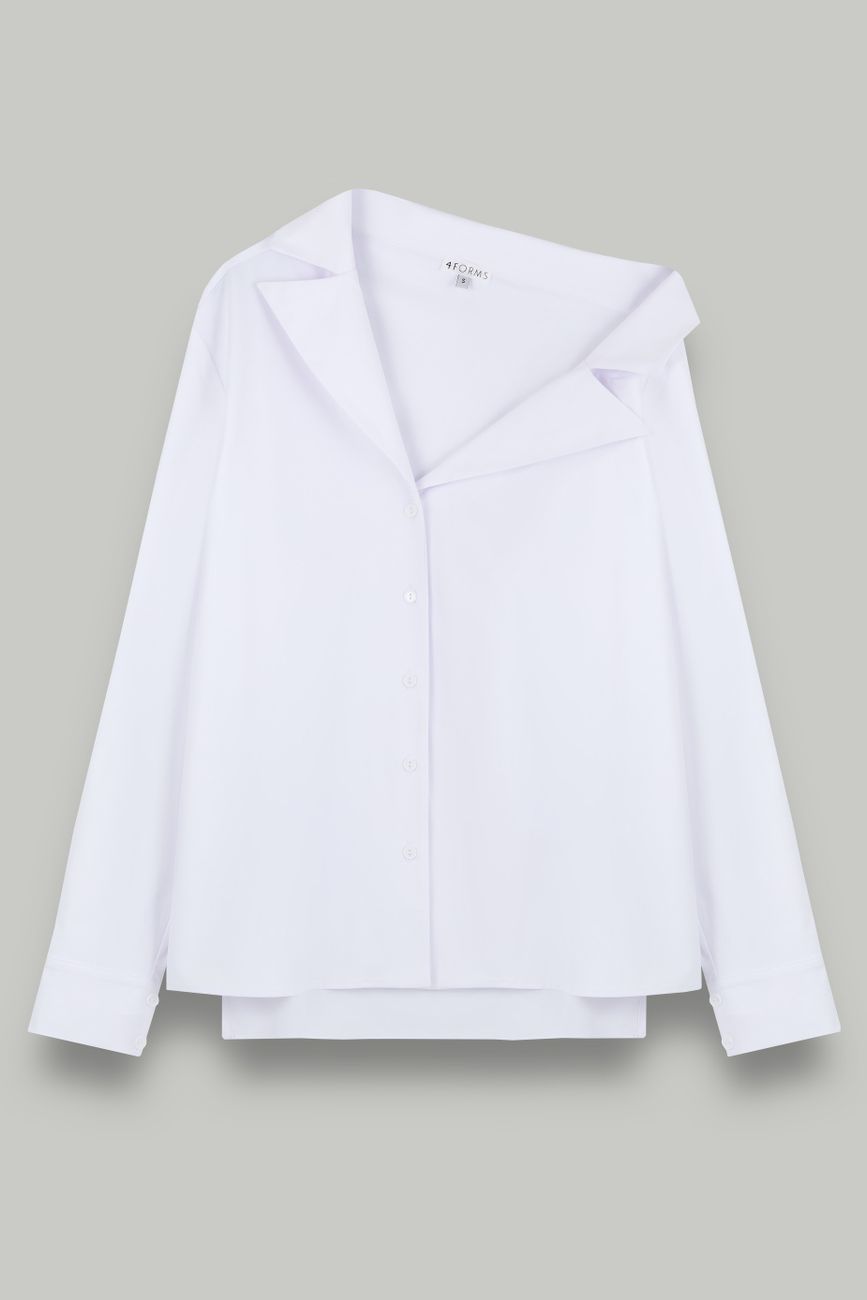 Рубашка на одно плечо из хлопка, белый