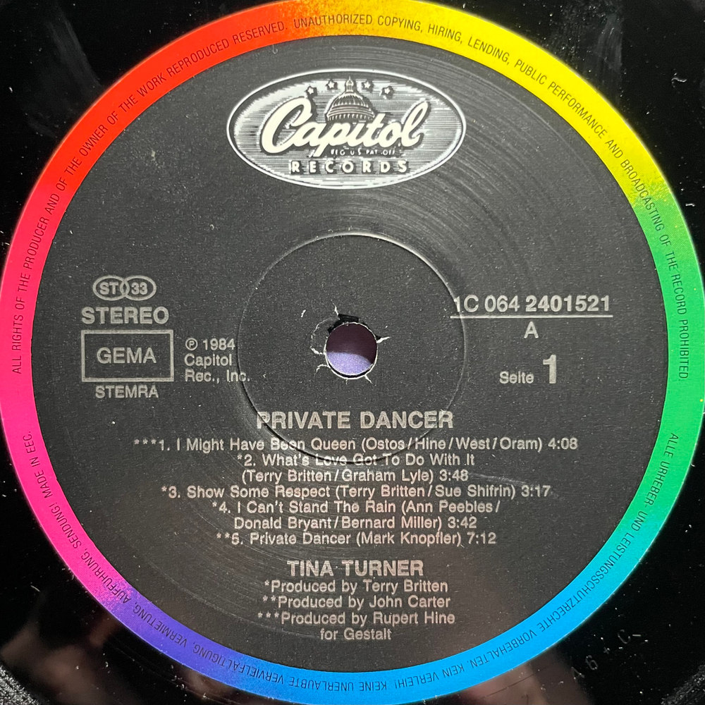 Tina Turner - Private Dancer (Европа 1984г.)