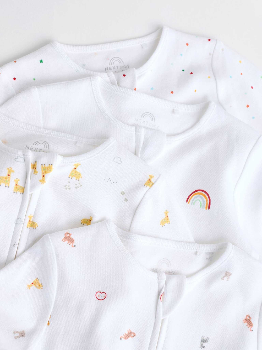 Комбинезон / Cлип для малышей Next K79-485, 4 шт., Белый