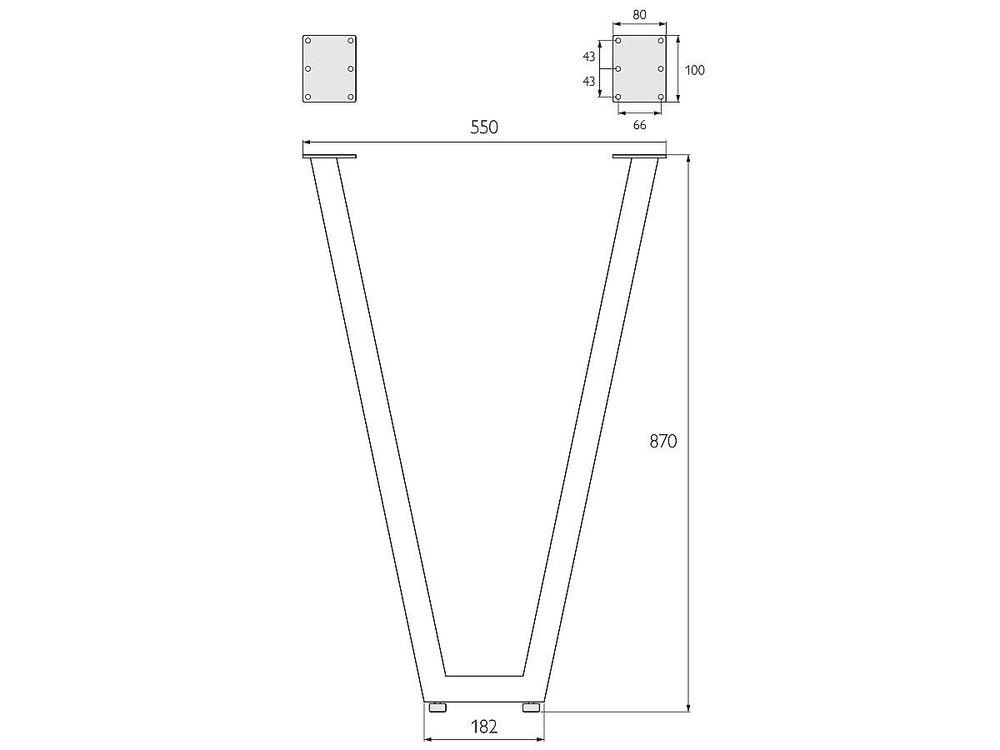 Подстолье Лофт V-образное регулируемое