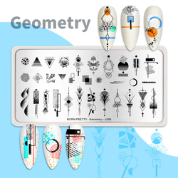 Born Pretty, Пластина для стемпинга 12*6 см 52345 BP-L006 Geometry, 1 шт