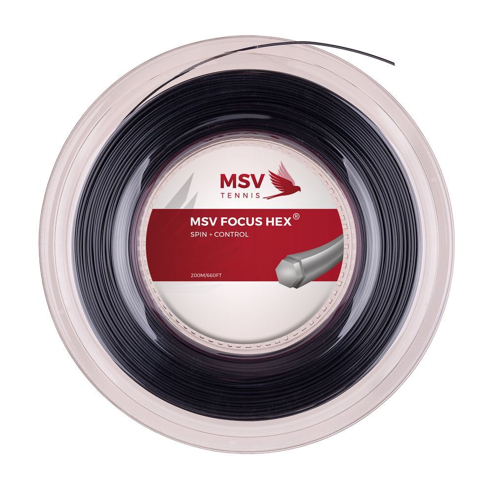 Струны для тенниса MSV FOCUS HEX SOFT BLACK Бобины 200 м