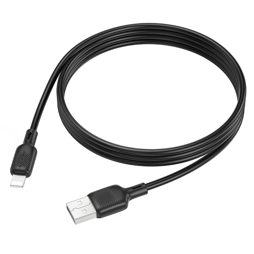 Кабель USB - Lightning BOROFONE BX113 Silicone (черный) 1м