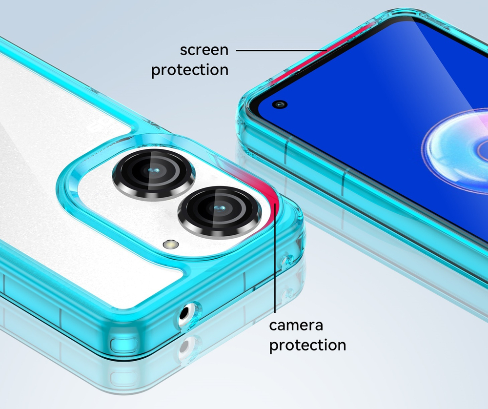 Усиленный защитный чехол с мягкими рамками бирюзового цвета для Asus ZenFone 9, увеличенные защитные свойства