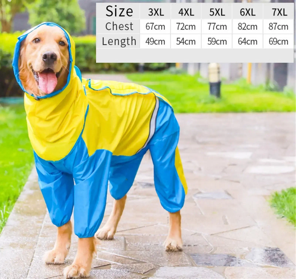 Дождевик для крупных пород собак «KOMFORT»,, цвет жёлто - голубой, р 6XL
