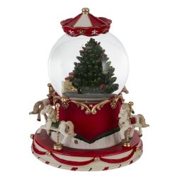 GAEM Фигурка декор в стекл шаре "Карусель" (движ, муз, подсвет 3хААА, н/п), D 10 см, L14 W14 H18 см