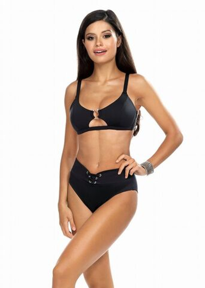 Раздельный купальник: лиф с декором и высокие плавки (Размер: 70/36) (Цвет: черный)