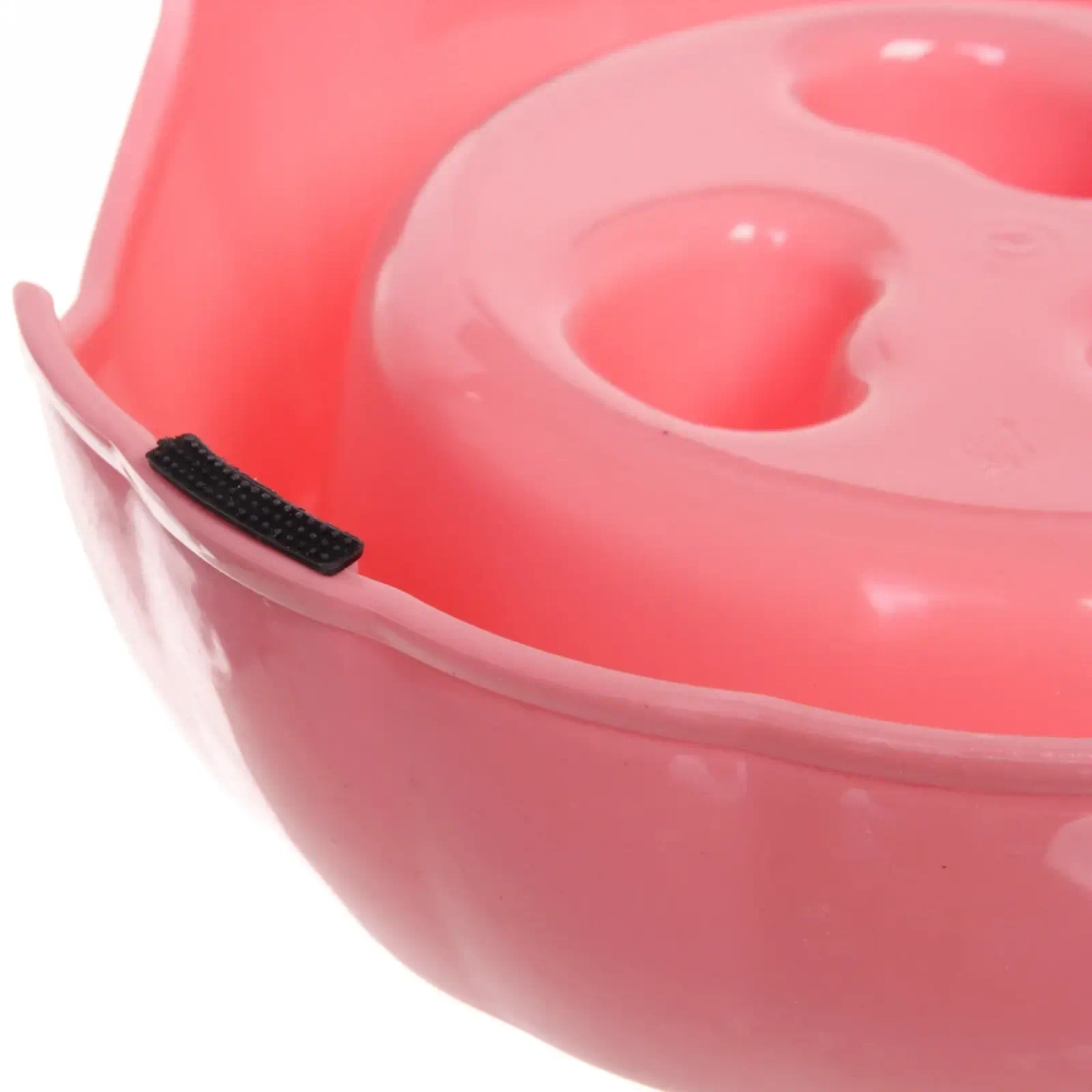 Миска пластиковая для медленного кормления «Зиг-Заг» 18*5,5см цвет розовый/350мл