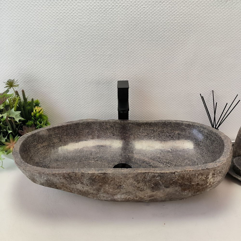 Раковина из речного камня RS63544 (70*38*16) 0124
