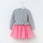 Платье детское KAFTAN, рост 98-104 см (30), серый/розовый