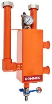 Гидравлическая стрелка Rommer 1 1/2", 3,0 м3/час с гайками и теплоизоляцией (RDG-1015-004003)