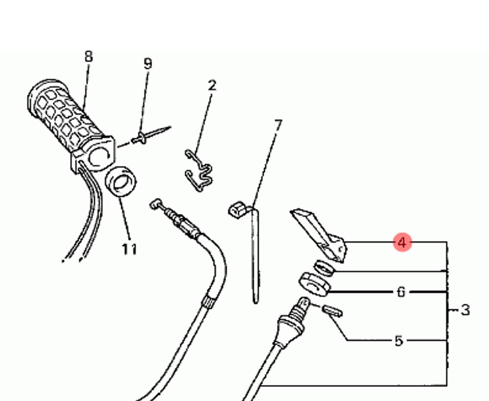 Флажок подсоса для снегохода Yamaha VK-540 8U9263250000