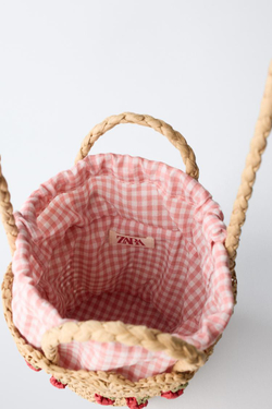 ZARA СУМКА С ВИШНЯМИ, КРАСНЫЙ