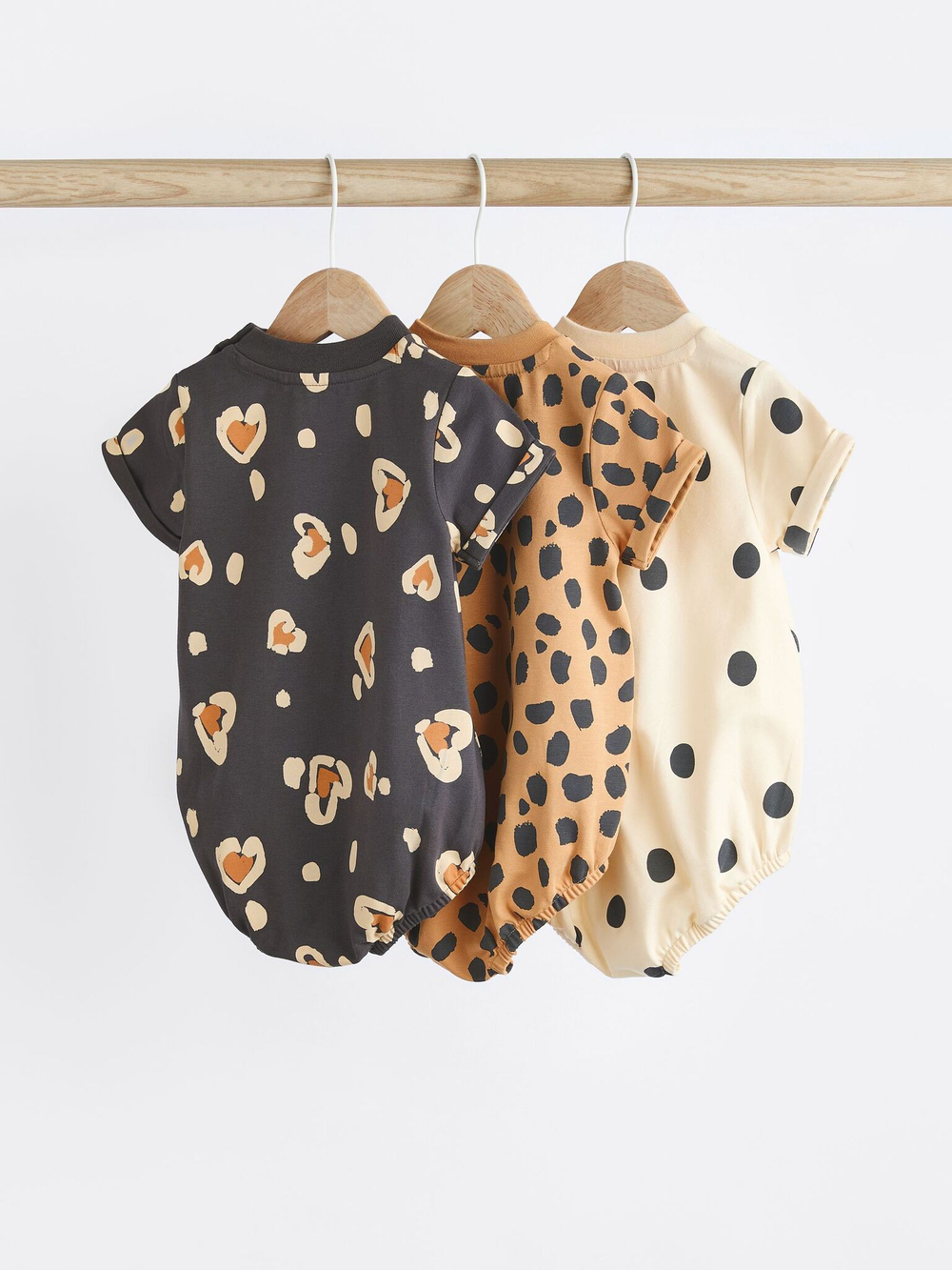 Боди с коротким рукавом для малышей Next K93-661, 3 шт., Серый, Оранжевый, Бежевый