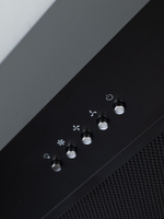 Вытяжка кухонная Quin-60 (BLACK) черный, D150мм, 1200м3/ч, полновстраиваемая, мотор 230Ватт, металл 60см, кнопочное управл.(MACBI)