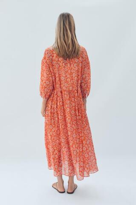 ZARA ПЛАТЬЕ-КАФТАН ИЗ РАМИ - LIMITED EDITION, С ПРИНТОМ