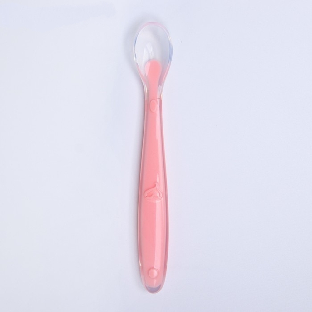 2300115 Ложка детская для кормления силиконовая, от 5 мес., цвет розовый