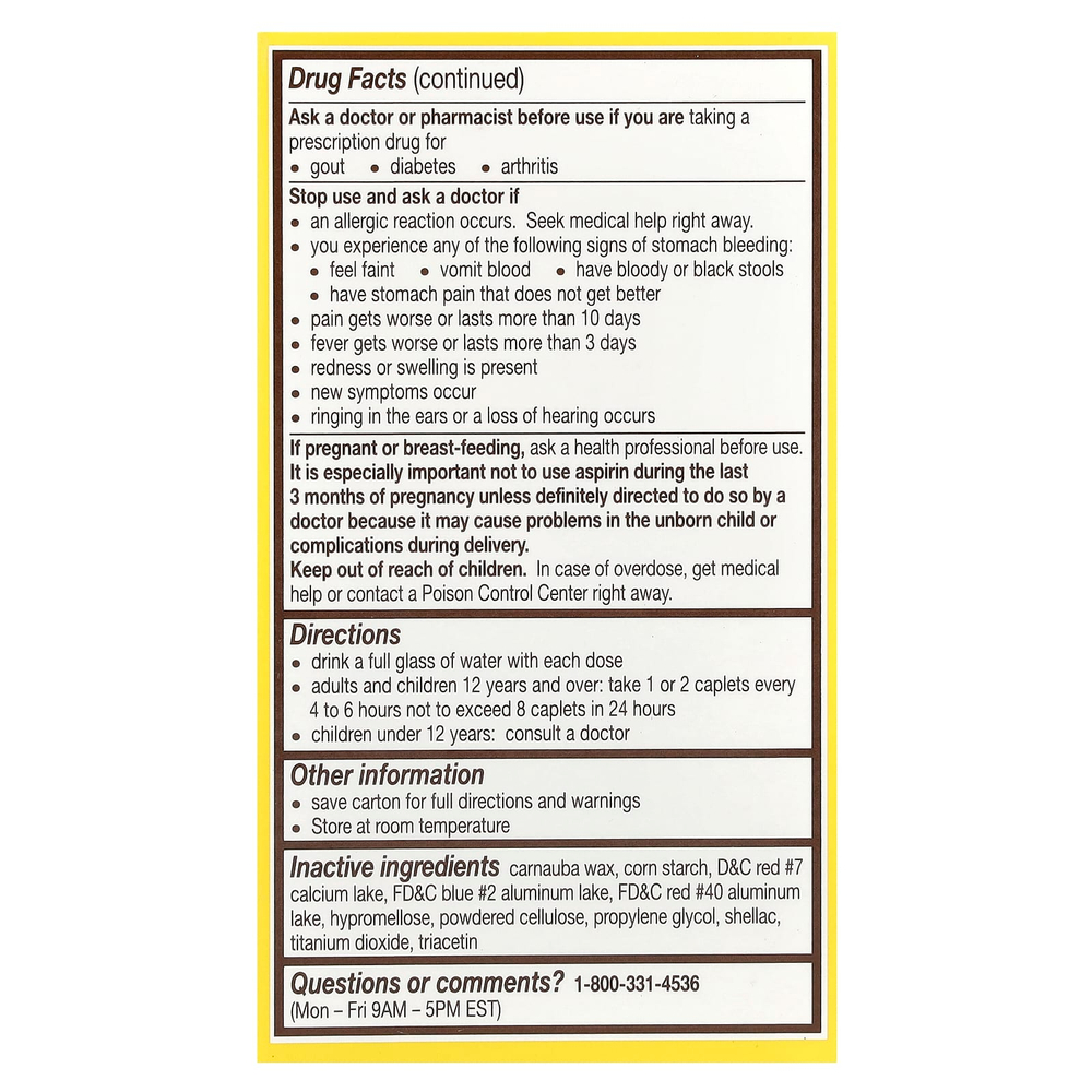 Bayer, аспирин, 500 мг, 100 капсул, покрытых оболочкой