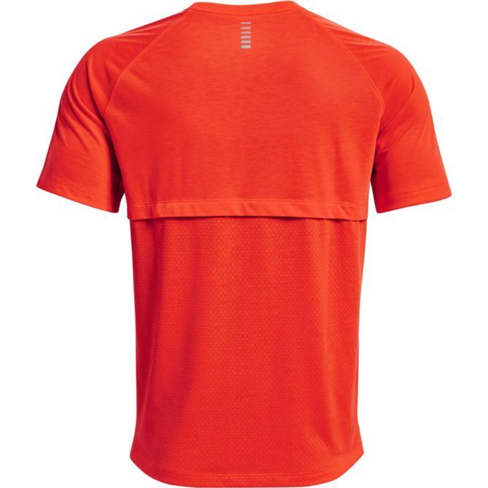 Мужская теннисная футболка Under Armour Men's Streaker Run Short Sleeve - phoenix fire/reflective