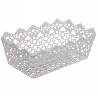 Корзина для мелочей «Вязанье» серая 24,5х15х9см