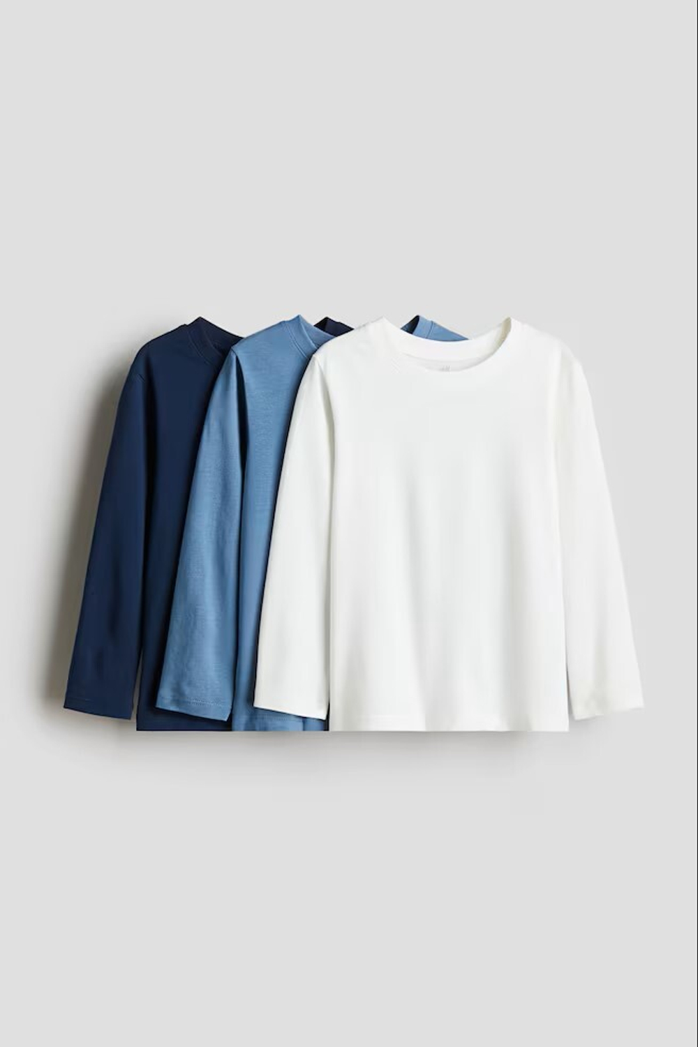 H&M Набор из трех хлопковых футболок, белый/синий