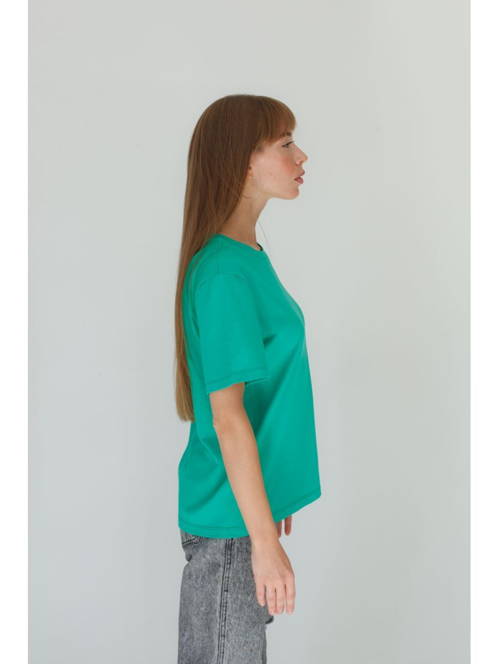 Футболка зеленая повседневная базовая оверсайз тишка