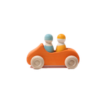 Деревянная машинка "Оранжевая с двумя пассажирами"