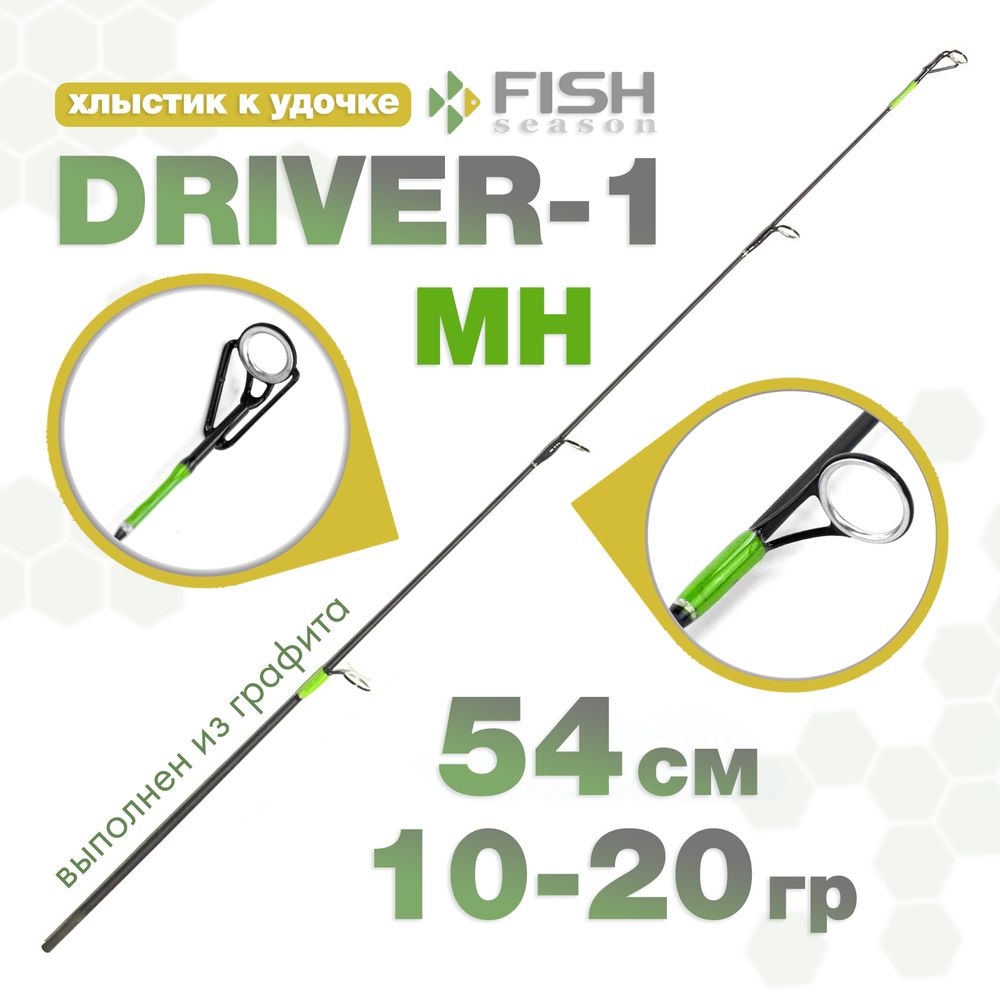 Хлыстик к удочке Driver-1 MH Темно-зеленый (54см, 10-20гр)