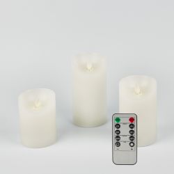 ULD-F055 WARM WHITE RC CANDLE SET3 Фигура светодиодная Свеча на батарейках 2AA не в-к. в составе набора из 3 штук. Диммируемые. 1 светодиод. Теплый белый свет. Пульт ДУ в-к. TM Uniel