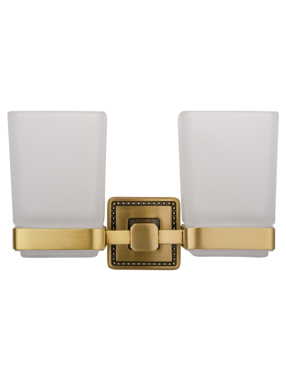 Два стакана для зубных щеток с держателем WONZON & WOGHAND ROMA, Бронза (WW-7228)