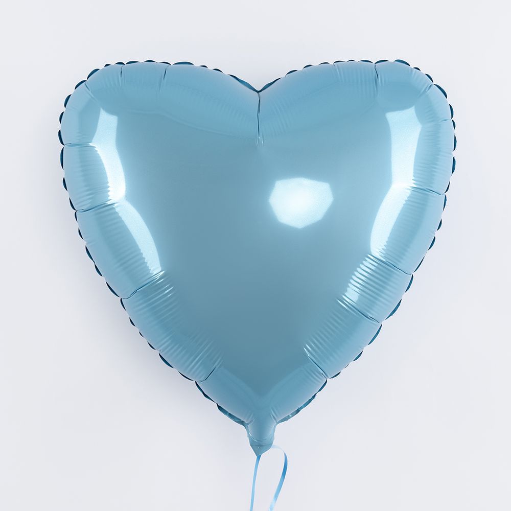 F Шар Сердце 18''/46 см, Голубой сатин (БГ-15)  Изображение2