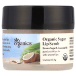 Sky Organics, Скраб для губ с органическим сахаром, коричневый сахар и кокосовое масло, 8 г (0,25 унции)