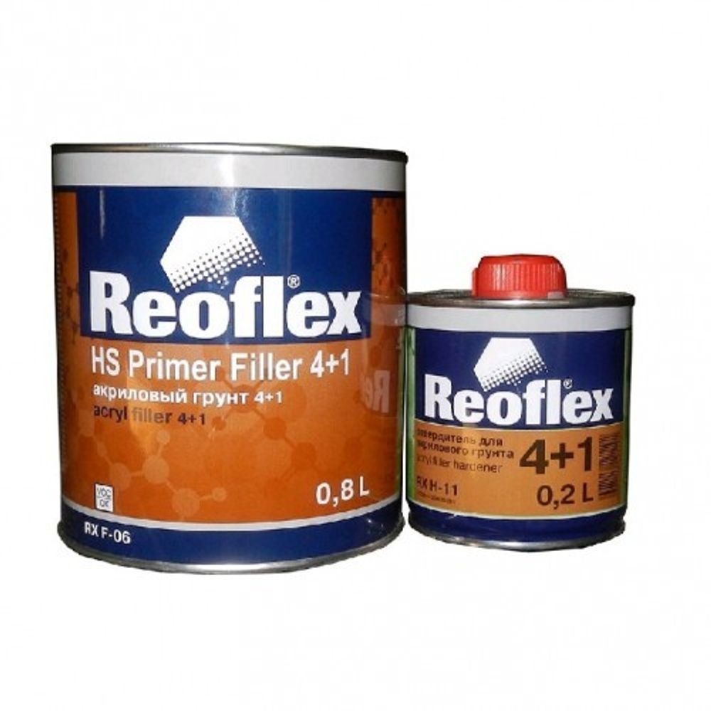 REOFLEX Грунт 4+1 REOFLEX Красный (0,8л+отв.0,2л) (к-т)