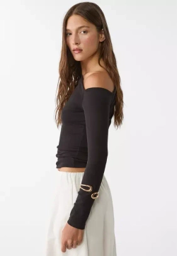 STRADIVARIUS Рельефный браслет, золотой