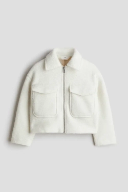 H&M Куртка-рубашка из фетра, белый