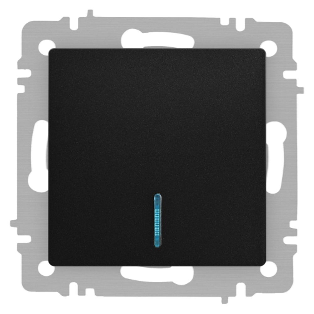 Выключатель Intro Accent 6-102-05 с подсветкой, 10А-250В, IP20, СУ, AL/CU, антрацит | 