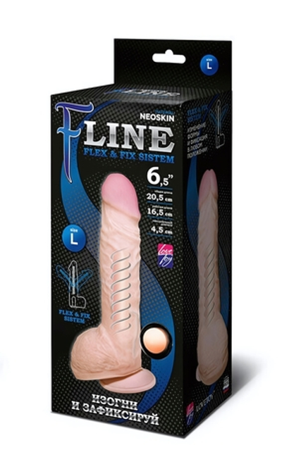 Фаллоимитатор гибкий на присоске "F" LINE L № 6,5 (Цвет: телесный)