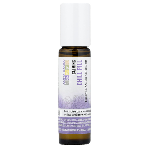 Aura Cacia, смесь эфирных масел, расслабляющее действие, с шариковым аппликатором, успокаивающий эффект, 9,2 мл (3,1 жидк. унции)