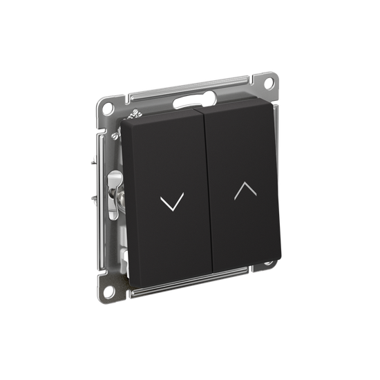 ATLASDESIGN 2-клавишный ВЫКЛЮЧАТЕЛЬ ДЛЯ ЖАЛЮЗИ, сх.4, 10А, механизм, КАРБОН