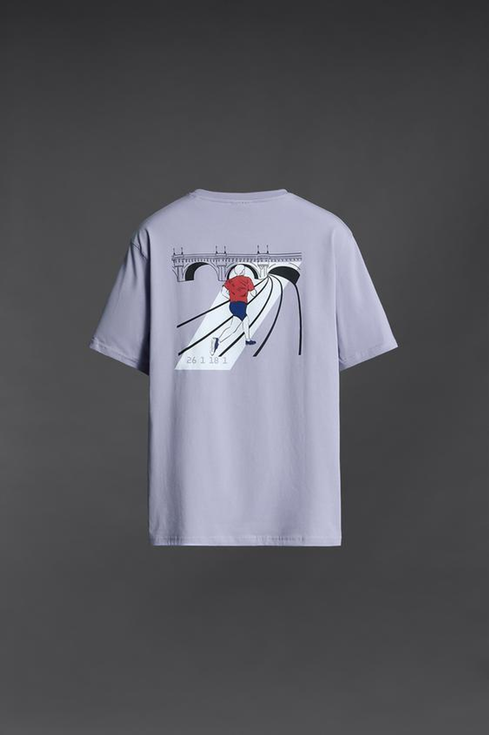 ZARA ФУТБОЛКА С ПРИНТОМ PARIS, ЛАВАНДОВЫЙ