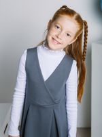 Сарафан приталенный "Серый" 7+