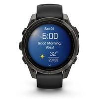 Смарт-часы Garmin Fenix 8 - 47 мм, AMOLED, Sapphire серый корпус, черный силиконовый ремешок