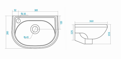 Раковина Santek "Бриз-40", белая (1.WH11.0.442)